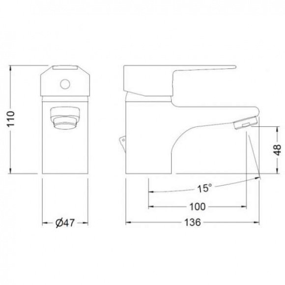 Смеситель для умывальника Genebre K8 (60130284566)